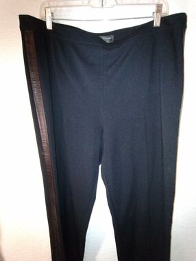 St. John Exclusively for Nordstrom Black Straight Leg Pants Side Stripe sz 16